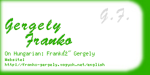 gergely franko business card